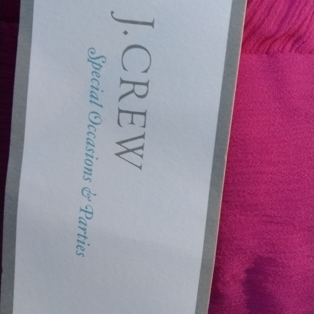 NWT J. Crew 100 % silk Chiffon Magenta Sleeveless Empire Waist Dress Size 8 - Picture 9 of 14